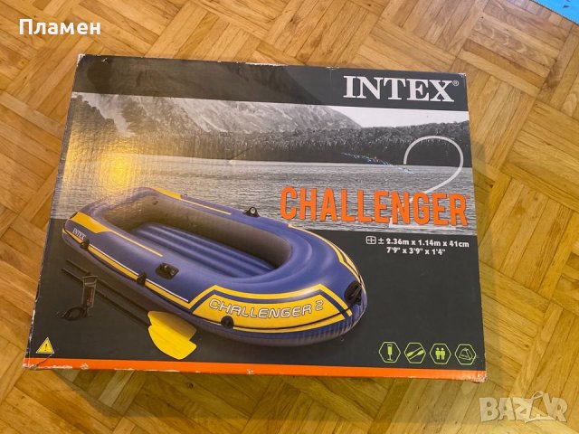 лодкa надуваемa  INTEX Challenger 2  к-т с помпа и гребла риболов, снимка 15 - Водни спортове - 40500513