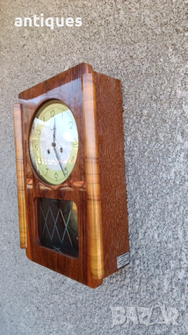 Стар полски стенен часовник - Метрон / Metron - 1970"г., снимка 2 - Антикварни и старинни предмети - 53706148