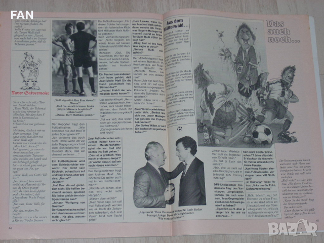 Оригинална футболна програма на Байерн Мюнхен срещу Вердер Бремен от 1985 г., снимка 9 - Фен артикули - 23852351