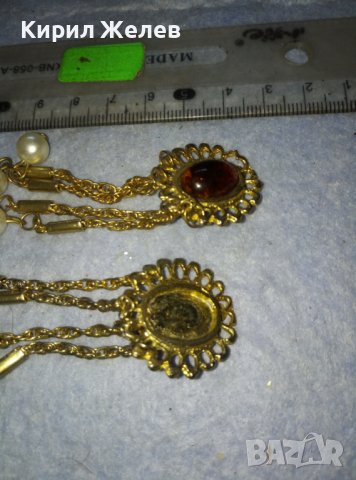 СТАРИ АЖУРНИ ЕФЕКТНИ ПОЗЛАТЕНИ ВИНТИДЖ - АРТ ОБЕЦИ 38460, снимка 9 - Обеци - 42055878