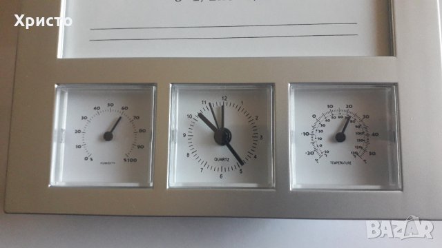 хидрометър с термометър, часовник и рамка за снимка, снимка 5 - Декорация за дома - 35733900