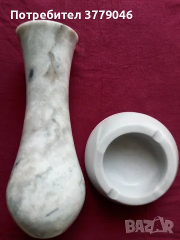 Мраморна ваза с пепелник , снимка 2 - Антикварни и старинни предмети - 49517489