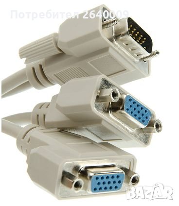 Разклонител 1VGA мъжко към 2VGA женски, снимка 2 - Други - 41548225