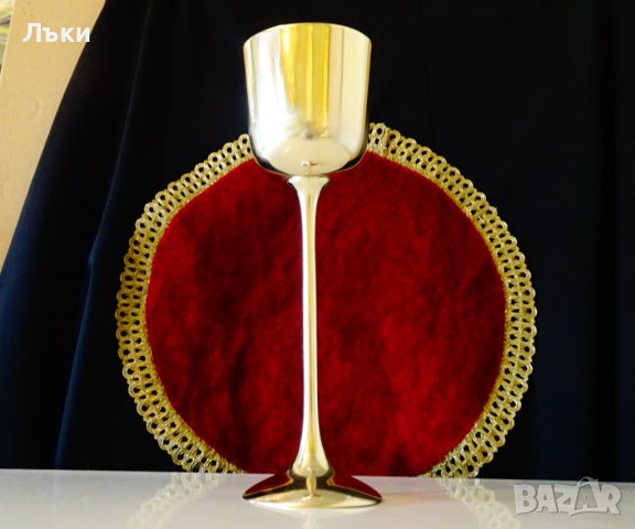 Бронзов бокал,чаша за вино 24.5 см. , снимка 6 - Антикварни и старинни предмети - 40253226