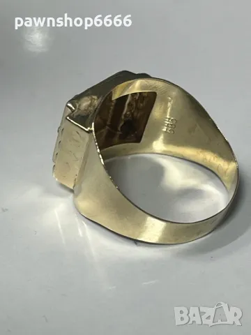 Златен мъжки пръстен 14 карата, снимка 6 - Пръстени - 49087863