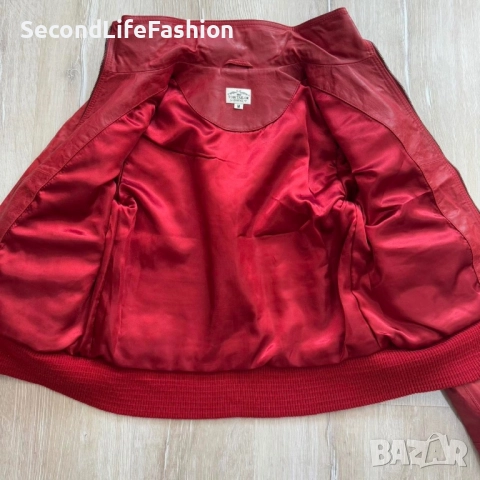 Дамско кожено яке Tom Tailor Vintage размер М, снимка 2 - Якета - 52598697