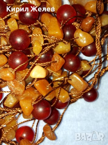 ВЕЛИКОЛЕПНА СКЪПОЦЕННА РЕТРО АРТ ХЕНД МЕЙД ОГЪРЛИЦА от НАТУРАЛЕН КАРНЕОЛ и КЕХЛИБАР 39224, снимка 4 - Колиета, медальони, синджири - 42091206