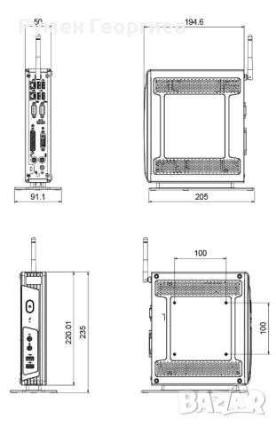 Продавам Настолна мини система Е220 без вентилатор с процесор Intel®, снимка 6 - Работни компютри - 46157200