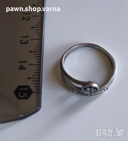 Сребърен пръстен с фианити – елегантен и нежен, снимка 5 - Пръстени - 50796376