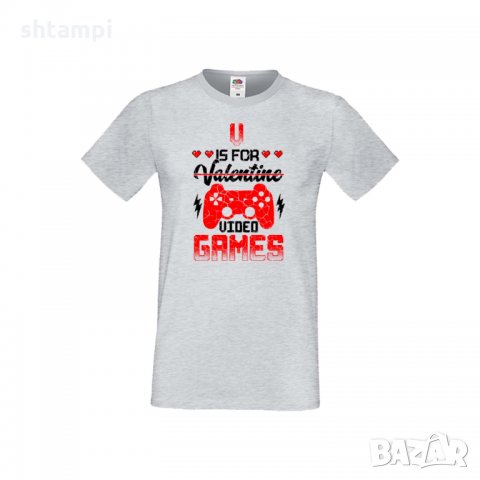 Мъжка тениска Свети Валентин V Is For Valentine Video Games, снимка 3 - Тениски - 35716434