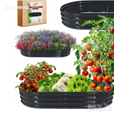 Овална леха за зеленчуци и цветя - модерна форма и здрава конструкция 240 х 120 х 30см, снимка 7 - Други - 53618311