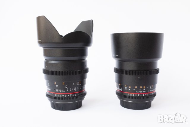 Samyang VDSLR II ED AS IF UMC 24mm T1.5, 85mm T1.5 EF