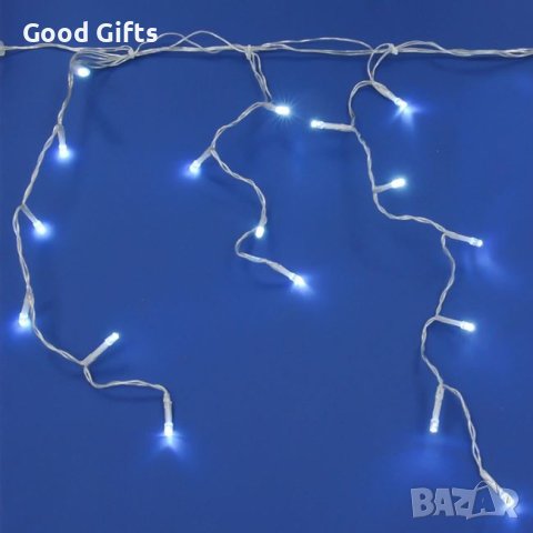 Коледни лампички Завеса, 288 LED, Студено бяло, С програми