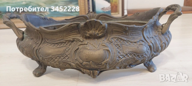 жардениера бронз масивна голяма за ценители , снимка 5 - Декорация за дома - 53836644