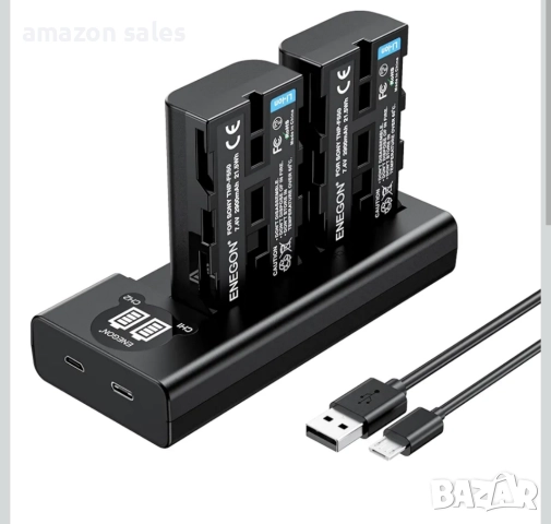 Батерии Enegon NP-F550/570 2бр. по 2900mAh със зарядно 2 слота за Sony