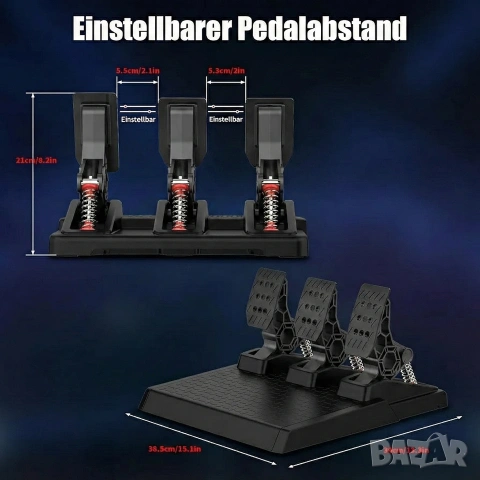 Гейминг Педали DOYO за PC: Hall Effect Сензори и Здрава Конструкция, снимка 5 - Джойстици и геймпадове - 53375099