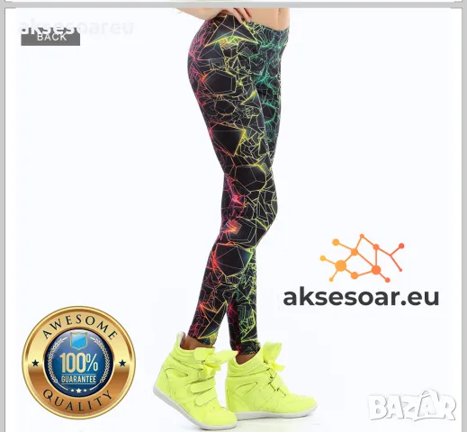 Дамски нов висококачествен шарен цветен печатан клин Нова мода за жени и момичета 3D Печатни цветни , снимка 10 - Клинове - 47762959