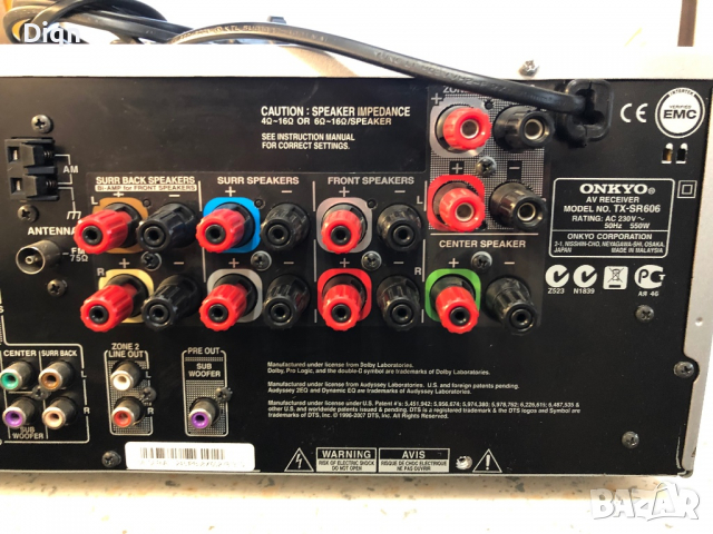 Onkyo TX-SR606, снимка 12 - Ресийвъри, усилватели, смесителни пултове - 36199638