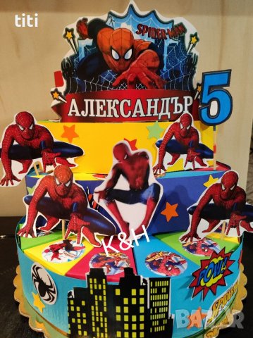Картонена торта Спайдърмен , снимка 1