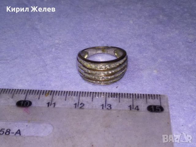 Стар СКЪПОЦЕНЕН СРЕБЪРЕН ВИНТИДЖ АРТ ПРЪСТЕН НИКЕЛИРАНО СРЕБРО 925 ПРОБА с ФАСЕТИРАНИ КРИСТАЛИ 40600, снимка 10 - Пръстени - 42599953