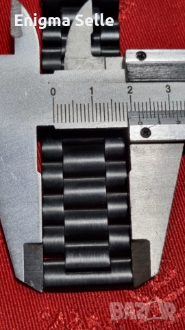 Метална верижка за часовник, черна , 22 мм 