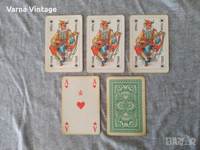 Чифт редки тестета карти в оригинален кожен калъф. COEUR ГДР Германия., снимка 4 - Карти за игра - 52224664