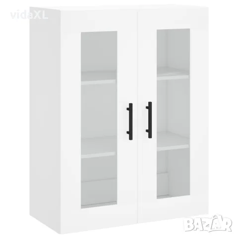 vidaXL Висок шкаф, бял, 69,5x34x180 см, инженерно дърво, снимка 5 - Бюфети - 56146766