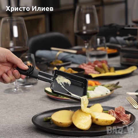 Princess грил раклет скара барбекю с бамбукова рамка и 8 тигана 1200 W, снимка 6 - Скари - 39950157