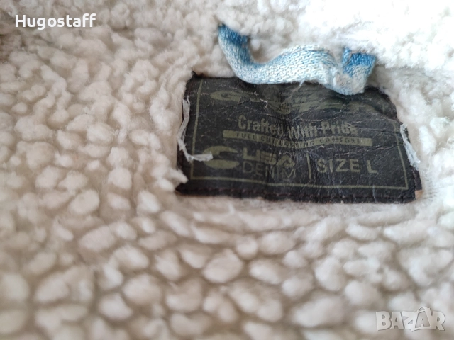 Оригинално G-star мъжко топло дънково яке с подплата L, снимка 4 - Якета - 52562103