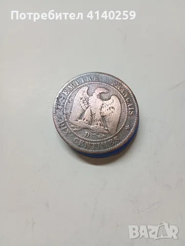 ФРАНЦИЯ МОНЕТИ 10 САНТИМА 1854 Г , снимка 3 - Нумизматика и бонистика - 55894397