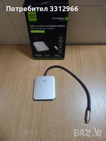 Minthouz USB-C към HDMI Dual Display адаптер (модел MT-UHP510 MAX). 
