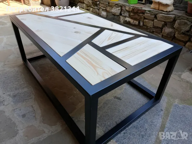 Холна маса от метал и дълво, снимка 11 - Маси - 47575673