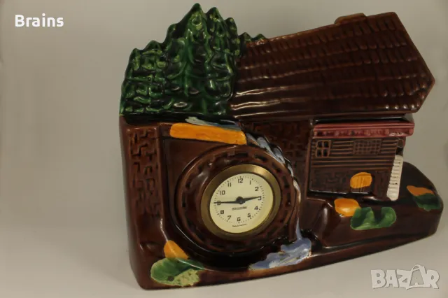 Стар Немски Часовник MERCEDES Порцеланов Къщичка, снимка 4 - Антикварни и старинни предмети - 47385554