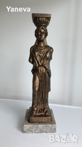 Vintage, метална статуетка на кариатида,  статуя на жена, снимка 3 - Статуетки - 53250783