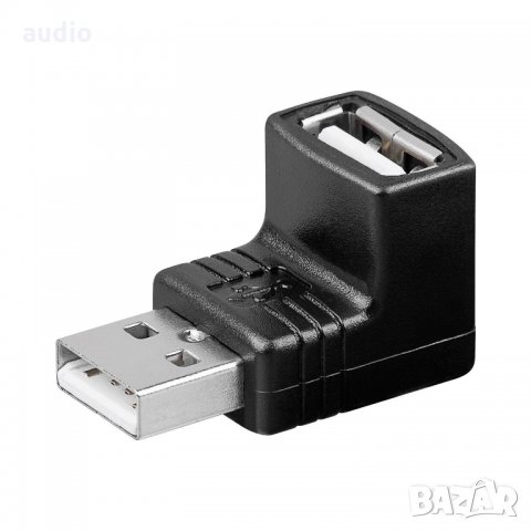 Преходник USB 2.0 от мъжко към женско ъглов, снимка 1 - Друга електроника - 35787102