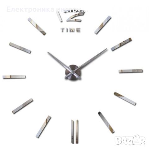 3D Стенен светещ модерен часовник - BLACK, Home Decor Clock 3D, DC-162, снимка 3 - Художествена литература - 44465619