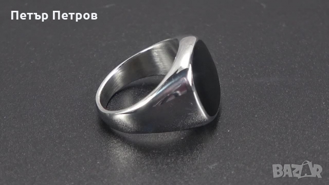 Класически мъжки пръстен с оникс, снимка 5 - Пръстени - 36045074