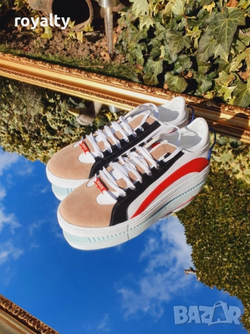 DSQUARED2 Мъжки бели обувки с червено