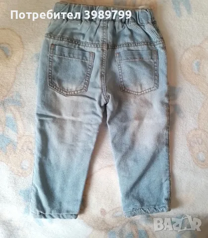 Зимни детски дънки, 12-24м , снимка 3 - Бебешки дънки - 48294120