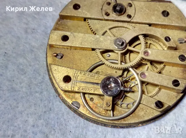 МЕХАНИЗЪМ от РЯДЪК СТАР ШВЕЙЦАРСКИ ДЖОБЕН ЧАСОВНИК с ПОРЦЕЛАНОВ РИМСКИ ЦИФЕРБЛАТ 49638, снимка 3 - Антикварни и старинни предмети - 48563126