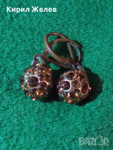 РЕТРО МЕДНИ ТОПЧЕСТИ ОБЕЧКИ с ЦИТРИН ФАСЕТИРАН КЛАСИЧЕСКИ СТИЛ 17612, снимка 8 - Обеци - 31246909