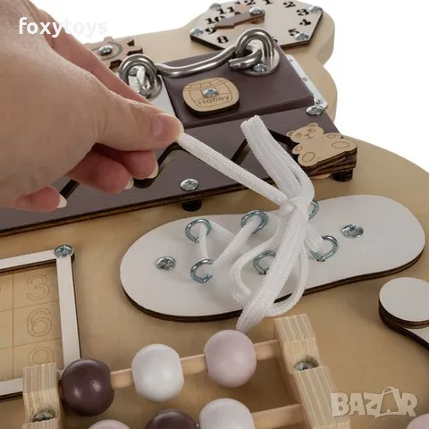 Бизиборд, busyboard дъска мече 22584, Монтесори 10 в 1, снимка 6 - Образователни игри - 47705490