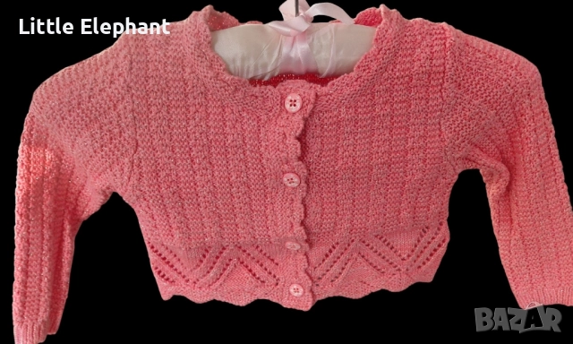 Плътно плетено белеро за 12-18 мес мом,праскова и сребърни нишки,Англия/ново