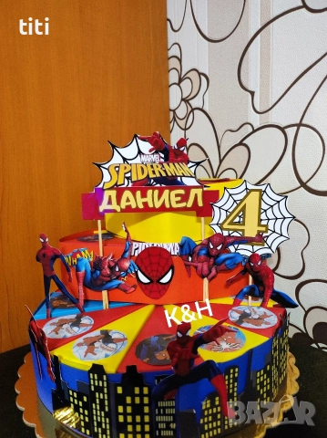 Картонена торта Спайдърмен 