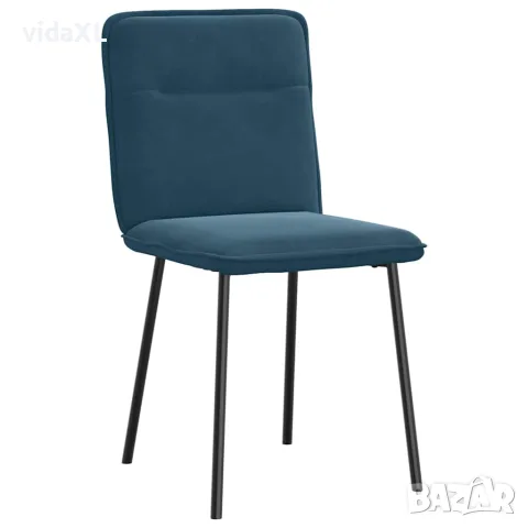vidaXL Трапезни столове, 2 бр, сини, кадифе, снимка 2 - Столове - 56147568