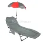 Сгъваем Шезлонг – Походно Легло с Джобче + Чадър 200кг Подсилена Метална Конструкция FORSAGE, снимка 5