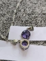 Сребърно колие с лилав цирконии , снимка 4