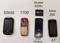 Телефони - 15 лв. - 1 брой. С батерии, Samsung S3650; Nokia 1100; Alcatel 2005x, Asha 306, снимка 1