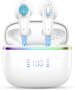 Безжични слушалки Bluetooth 5.3, 4 ENC микрофона, бели, T19, снимка 1