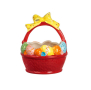 Великденска керамична кошница Mercado Trade, С панделка, Червен, снимка 2